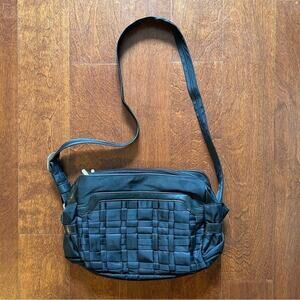 Magellan Vegan Crossbody Bag with Brushed Silver Hardware, Lots of Compartments